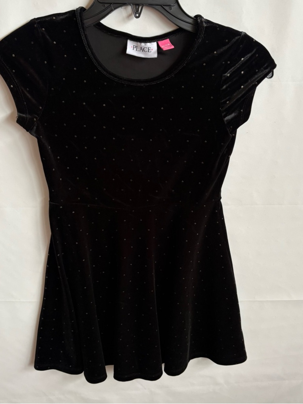 The Children's Place Black Velvet Skater Dress. Size M. INV25/422